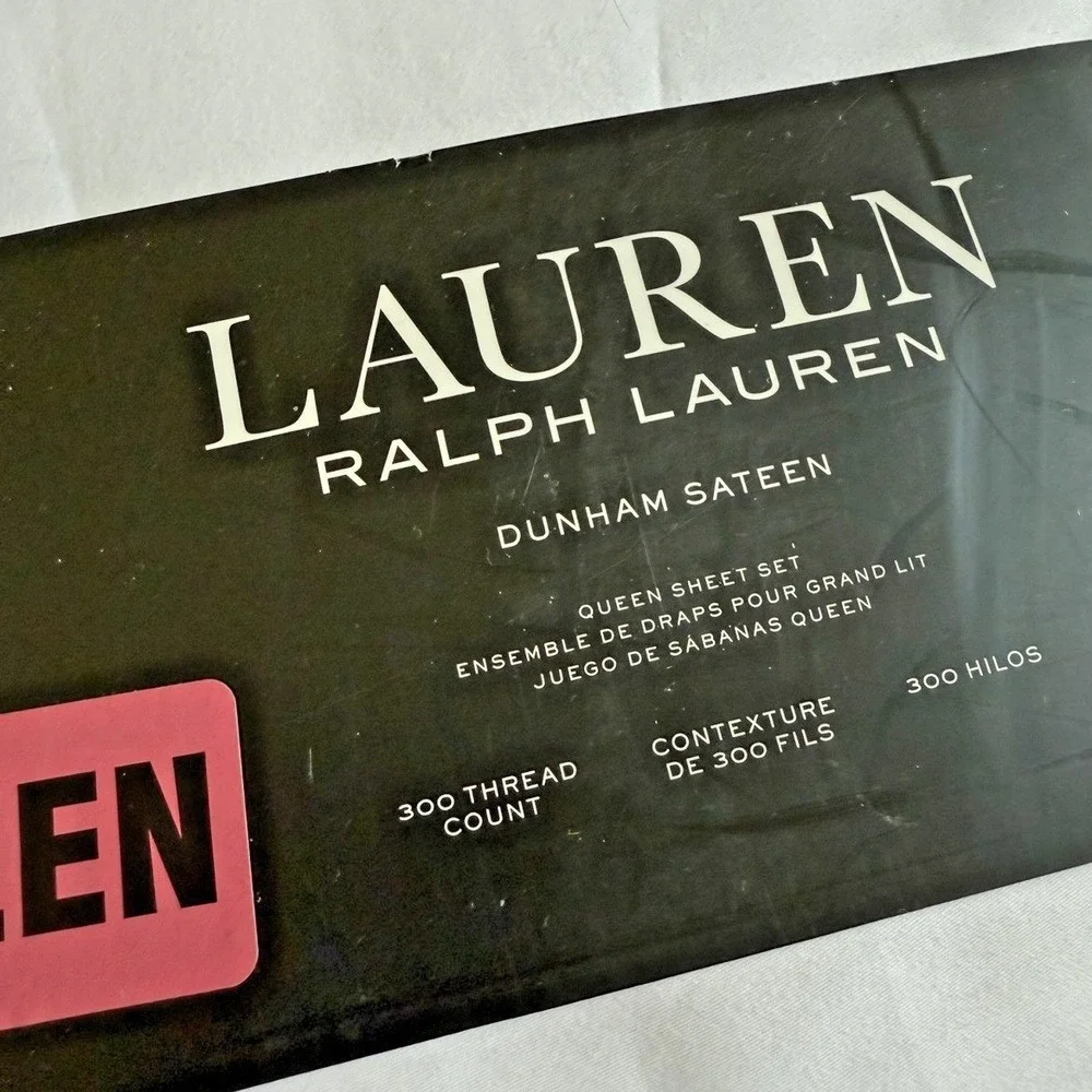 NEW Ralph Lauren Queen 6PC Dunham Sateen Sheet Set White 300 TC 100% COTTON